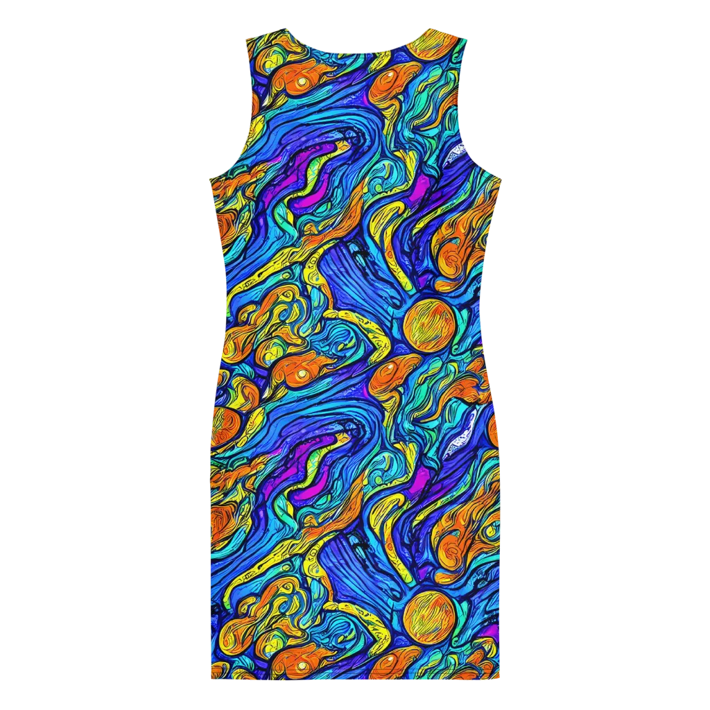 Sonic Sea on Bodycon Dress — Back