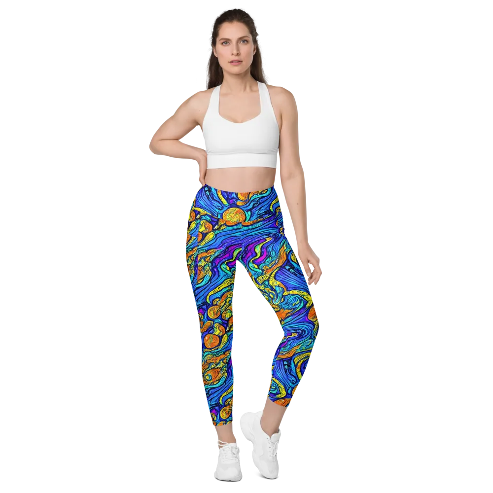 Sonic Sea on Leggings with Pockets — Front