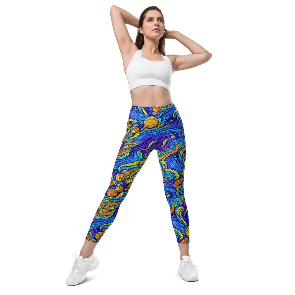 Sonic Sea on Leggings with Pockets — Front