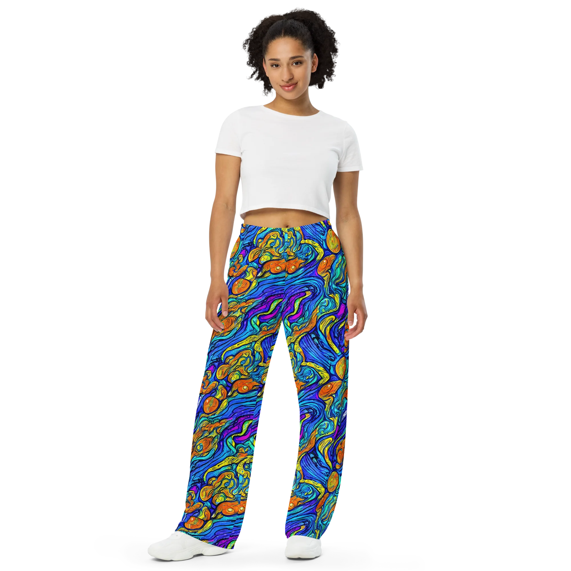 Sonic Sea on Wide-Leg Pants — Front