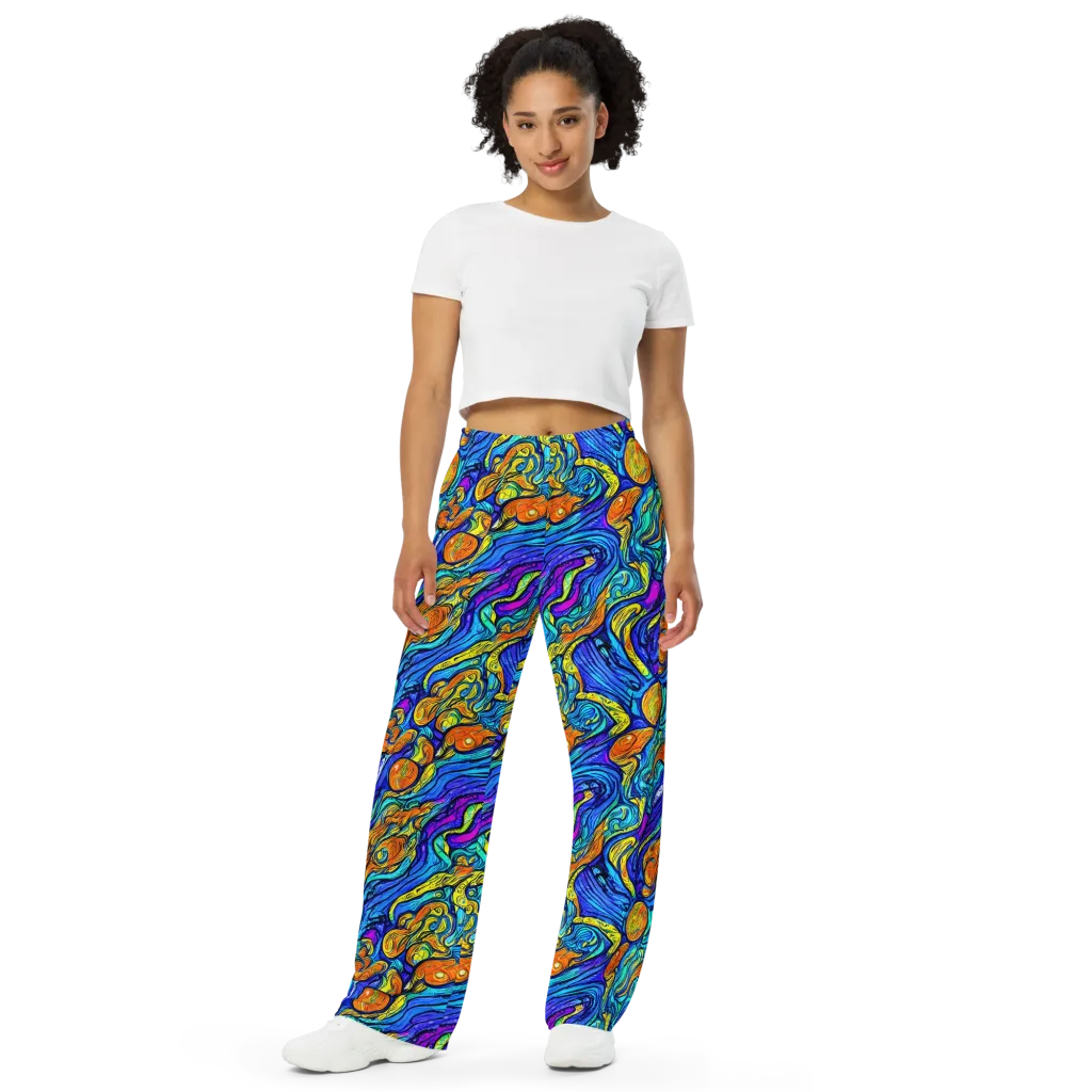 Sonic Sea on Wide-Leg Pants — Front