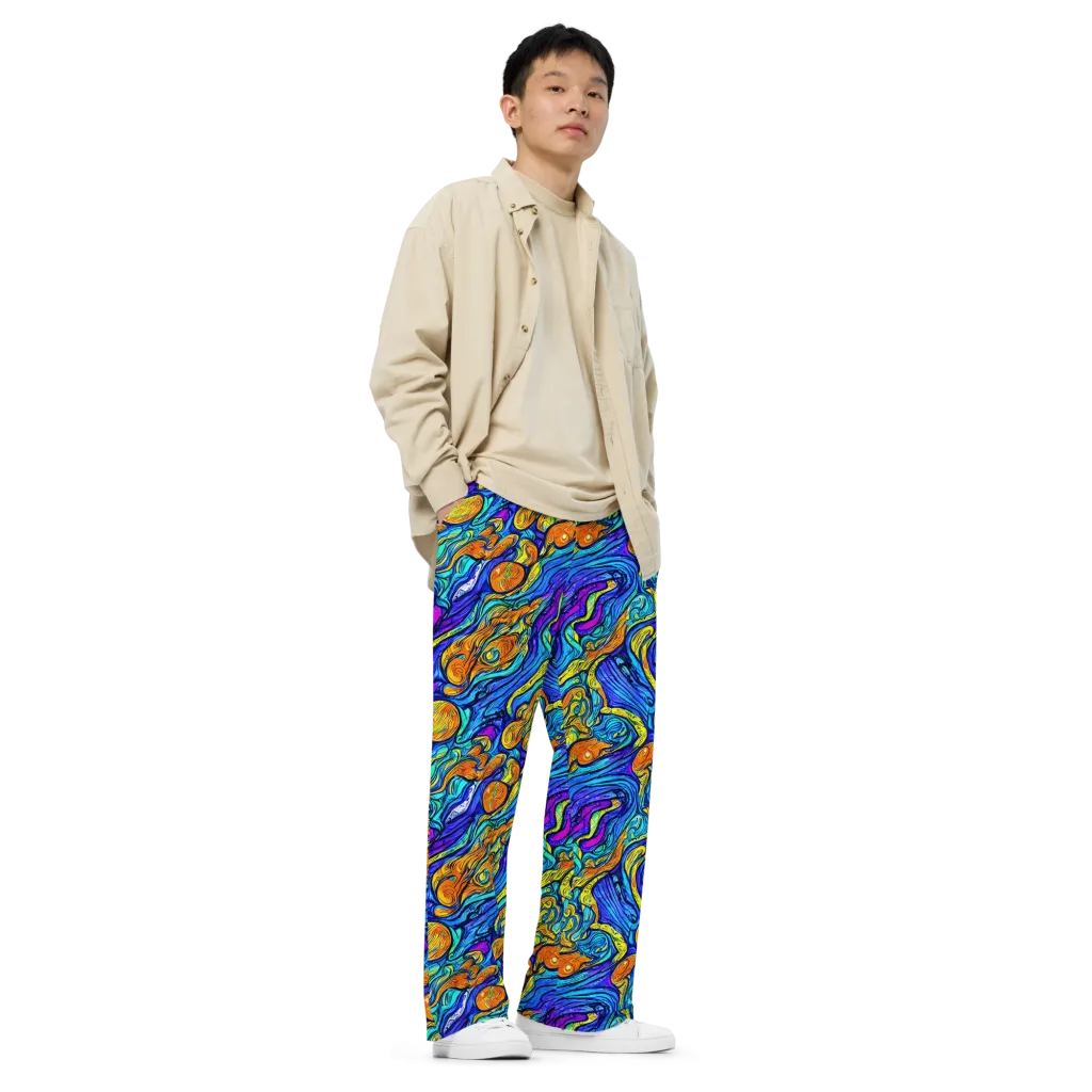 Sonic Sea on Wide-Leg Pants — Right Front