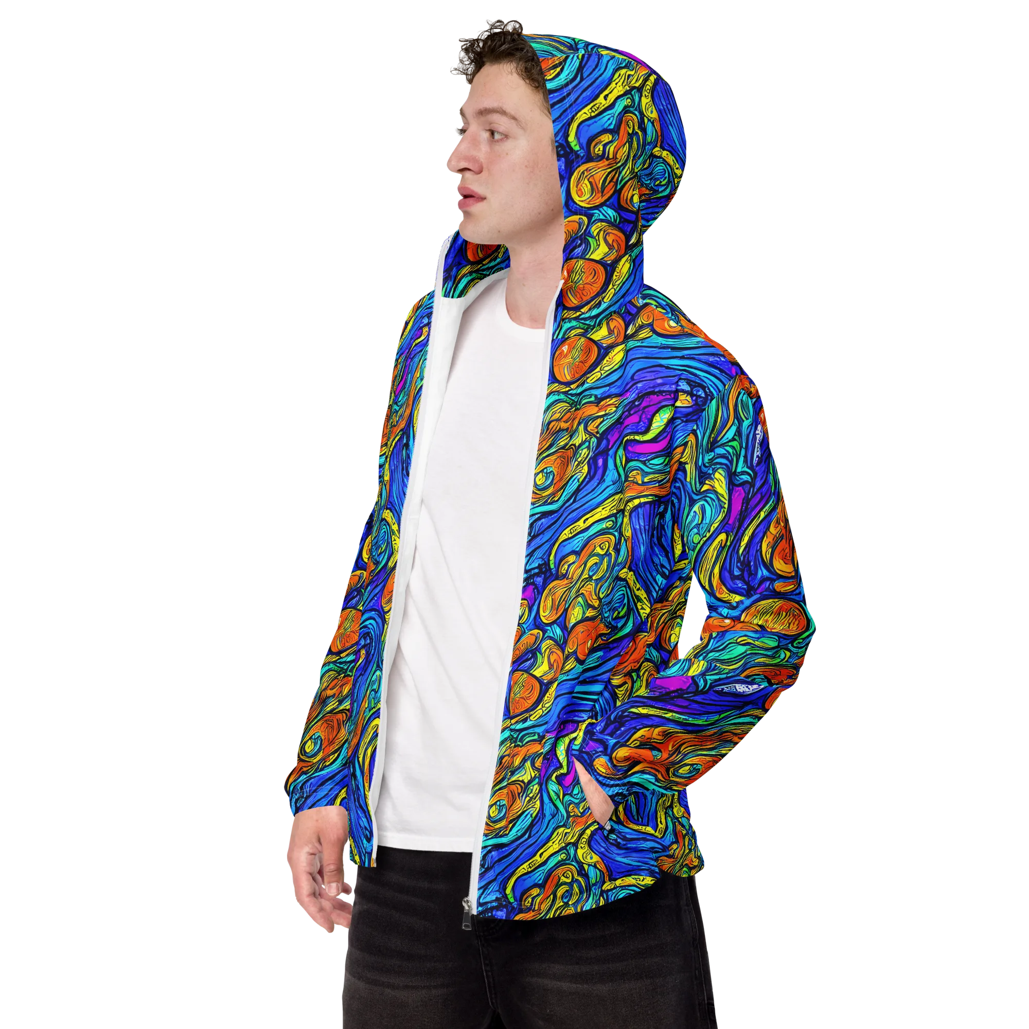 Sonic Sea on Men's Windbreaker — Left Front
