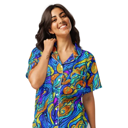 Sonic Sea on a Women's Short Sleeve Pajama Top