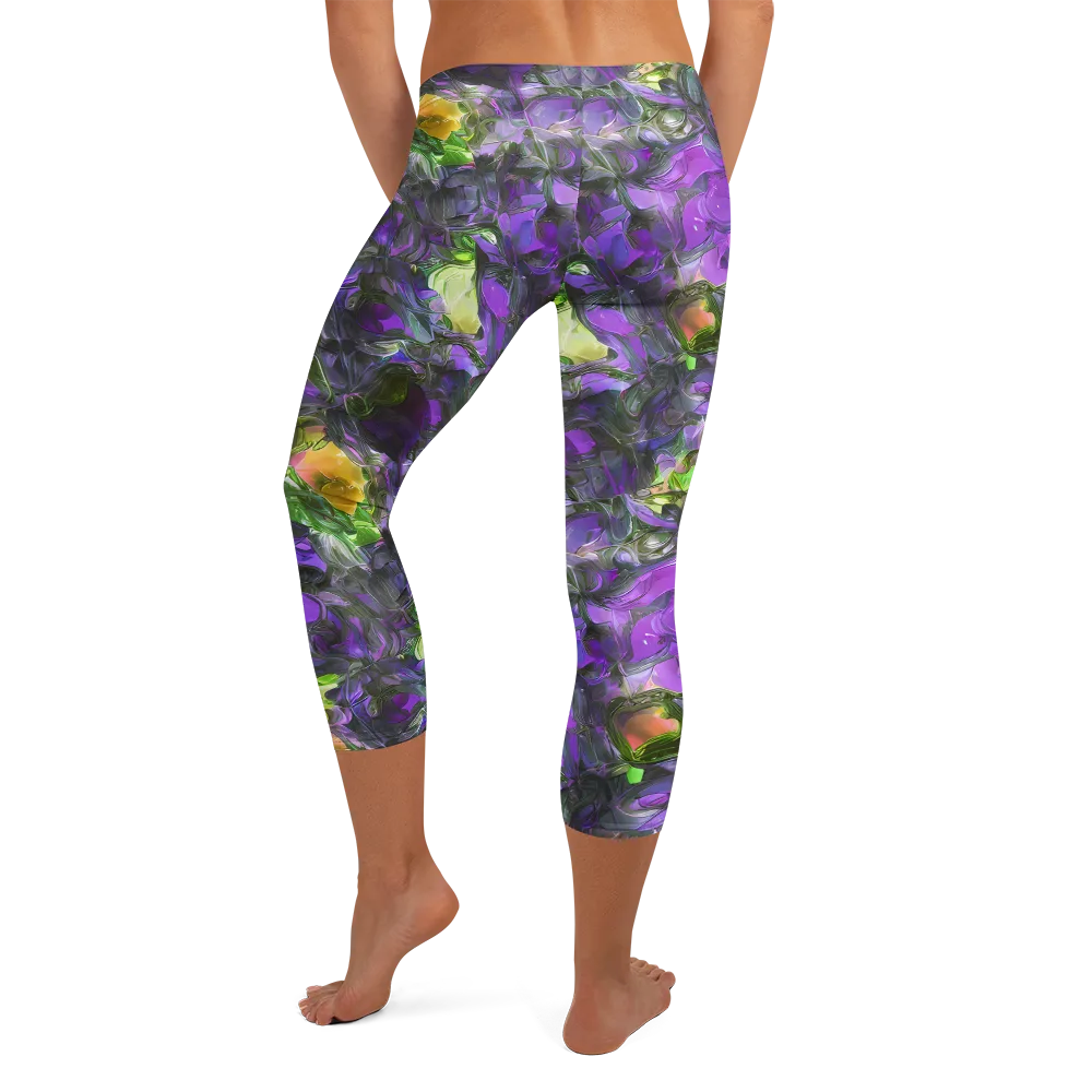 Plum Garden on Capri Leggings — Back
