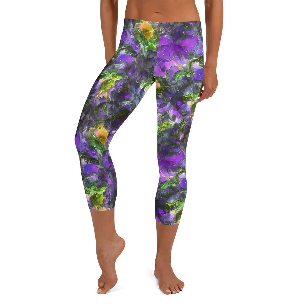 Plum Garden on Capri Leggings — Front