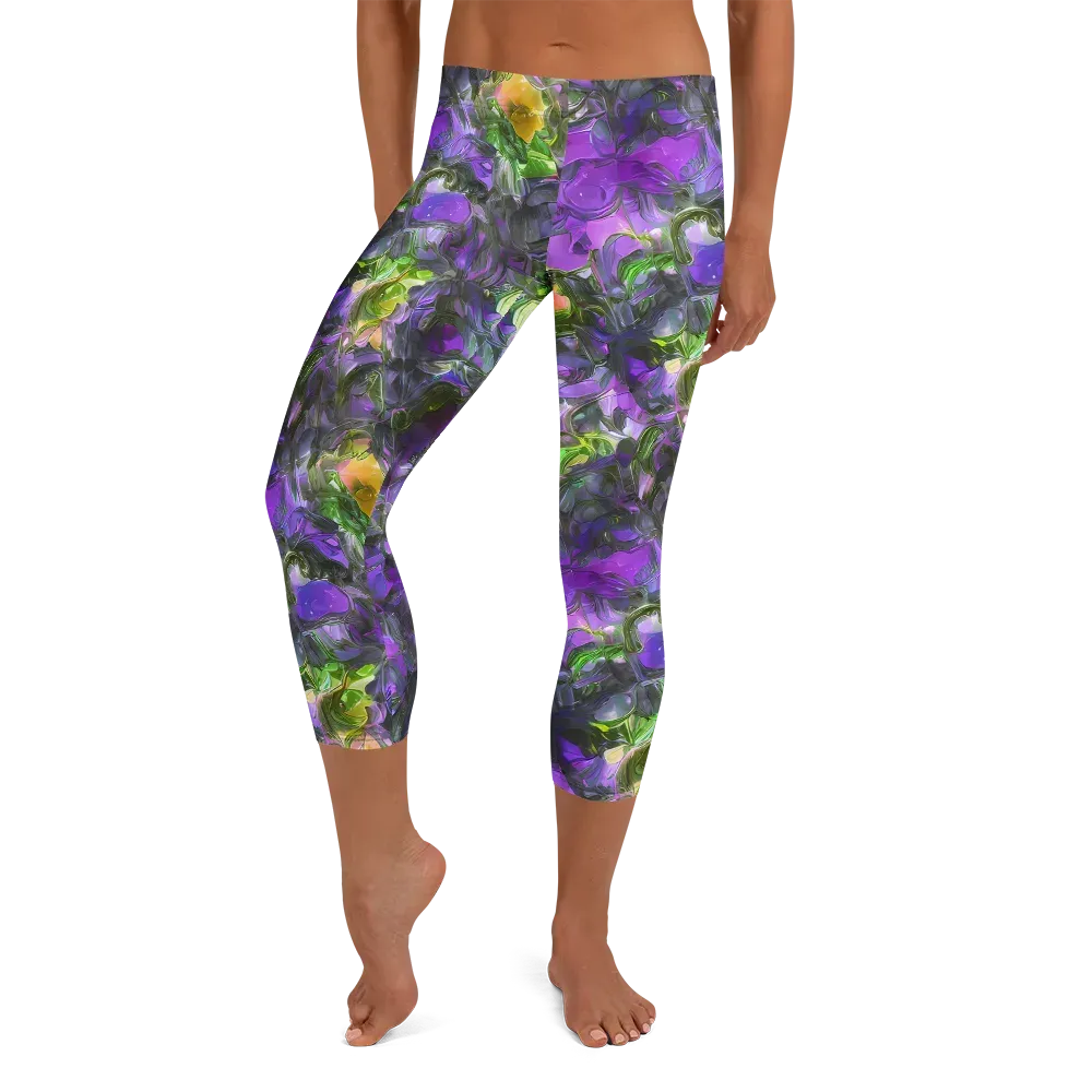 Plum Garden on Capri Leggings — Front