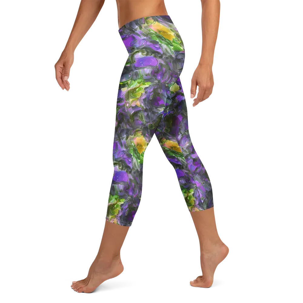 Plum Garden on Capri Leggings — Left