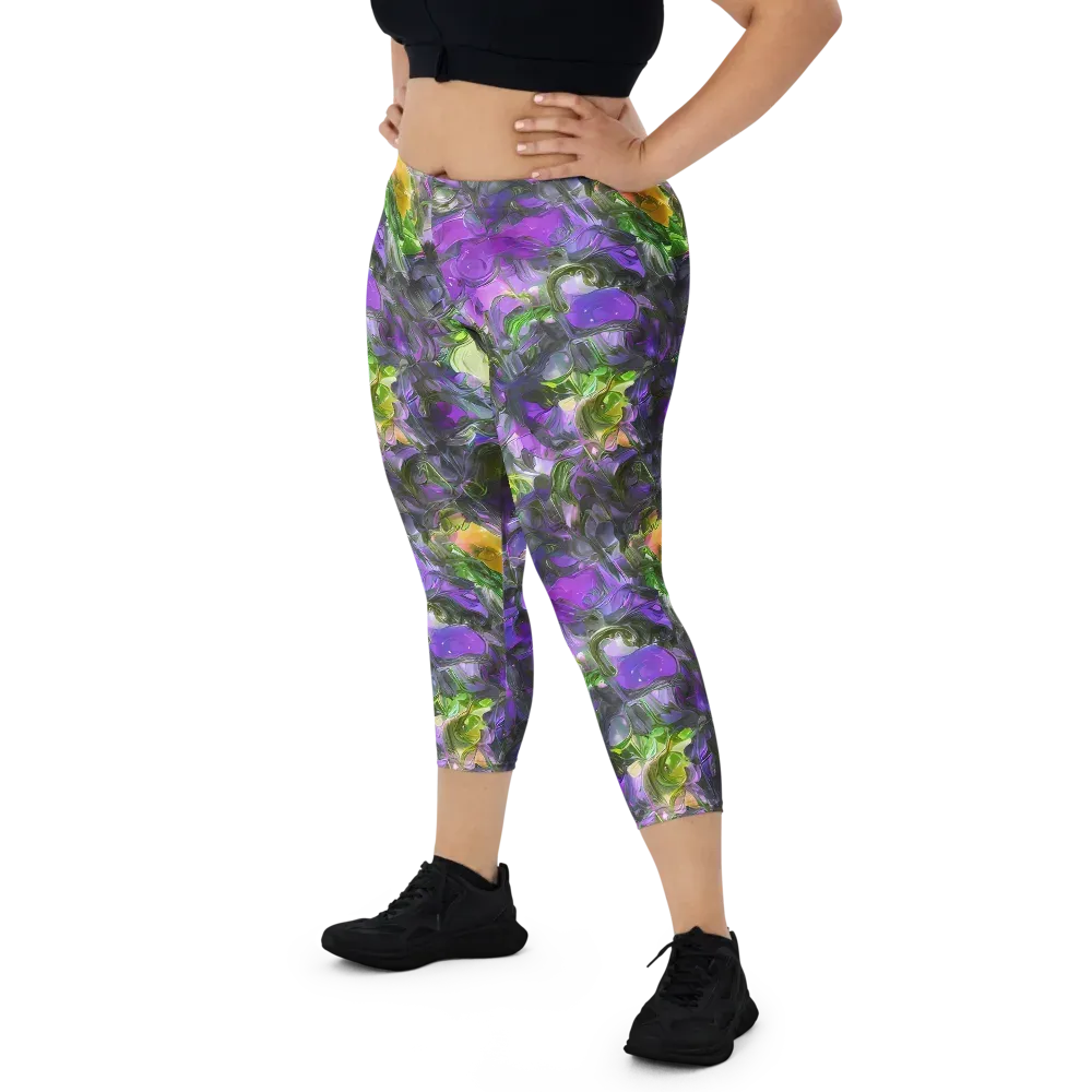 Plum Garden on Capri Leggings — Front