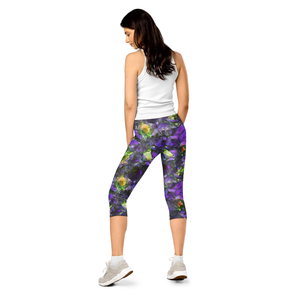 Plum Garden on Capri Leggings — Back