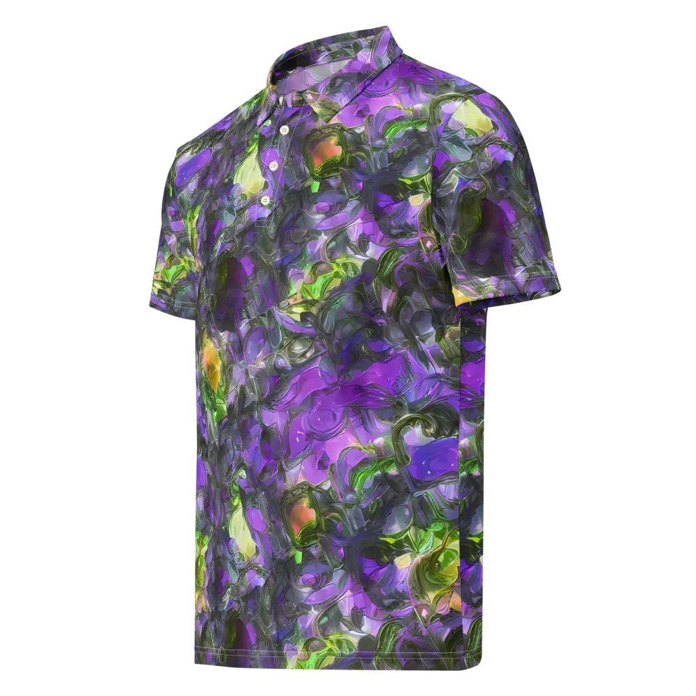 Plum Garden on Men's Slim Fit Polo Shirt — Left Front