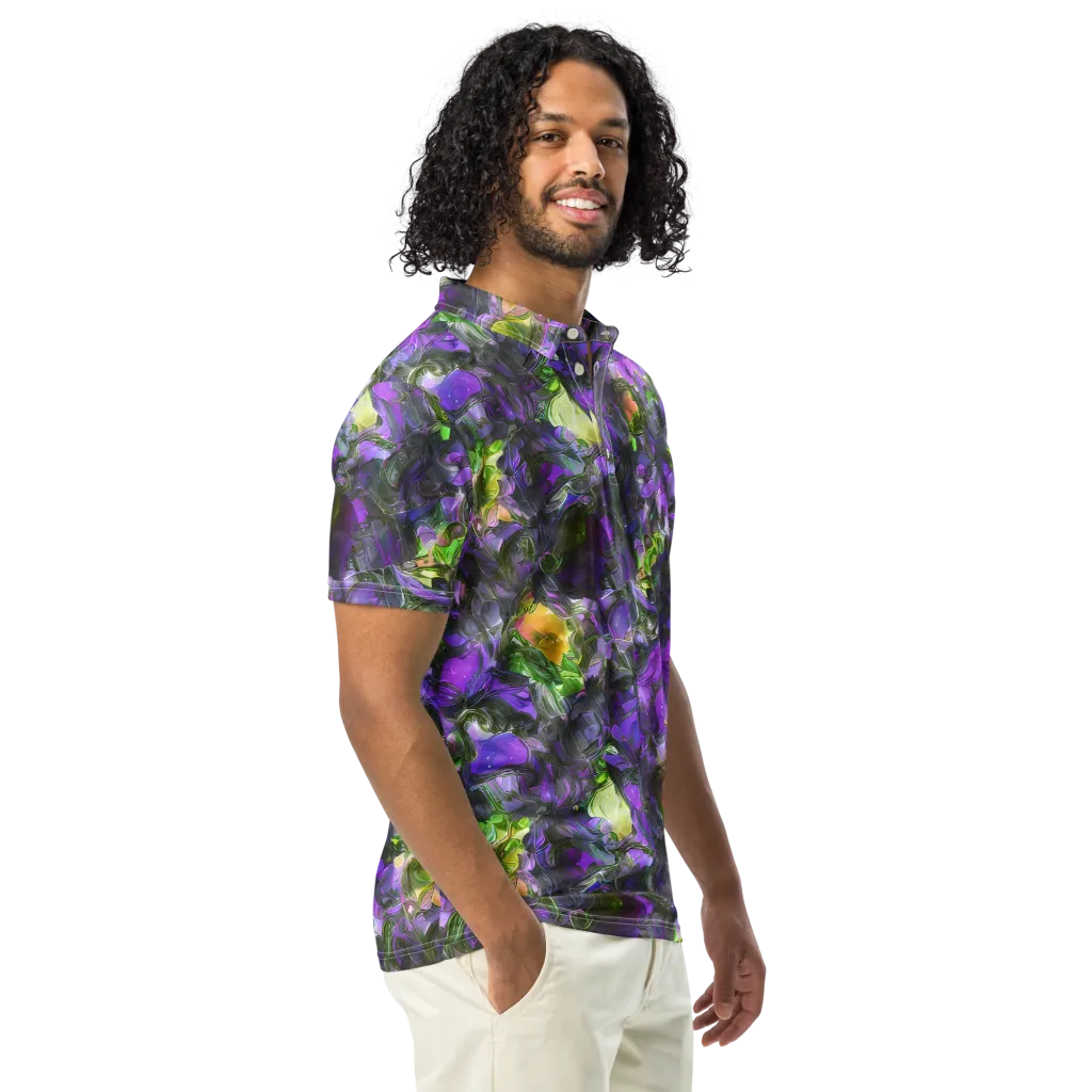 Plum Garden on Men's Slim Fit Polo Shirt — Right Front