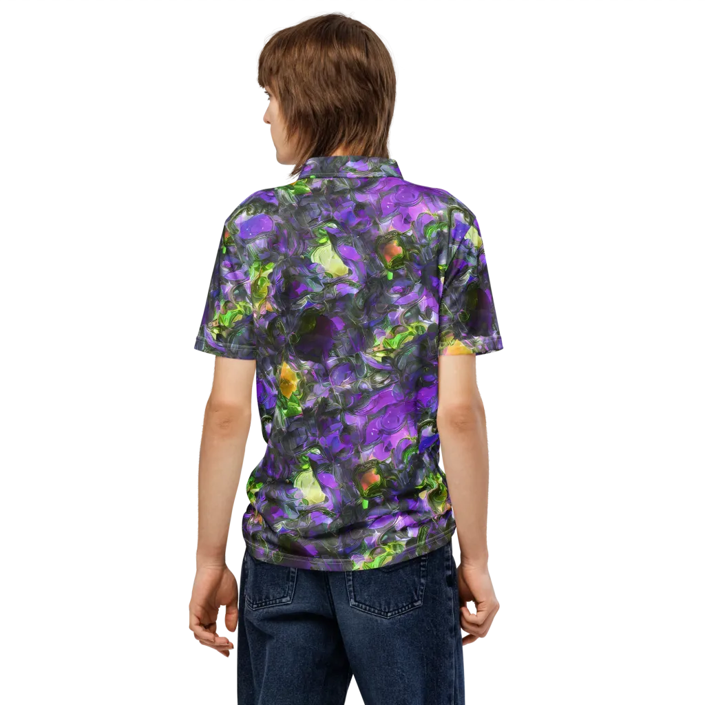 Plum Garden on Men's Slim Fit Polo Shirt — Back