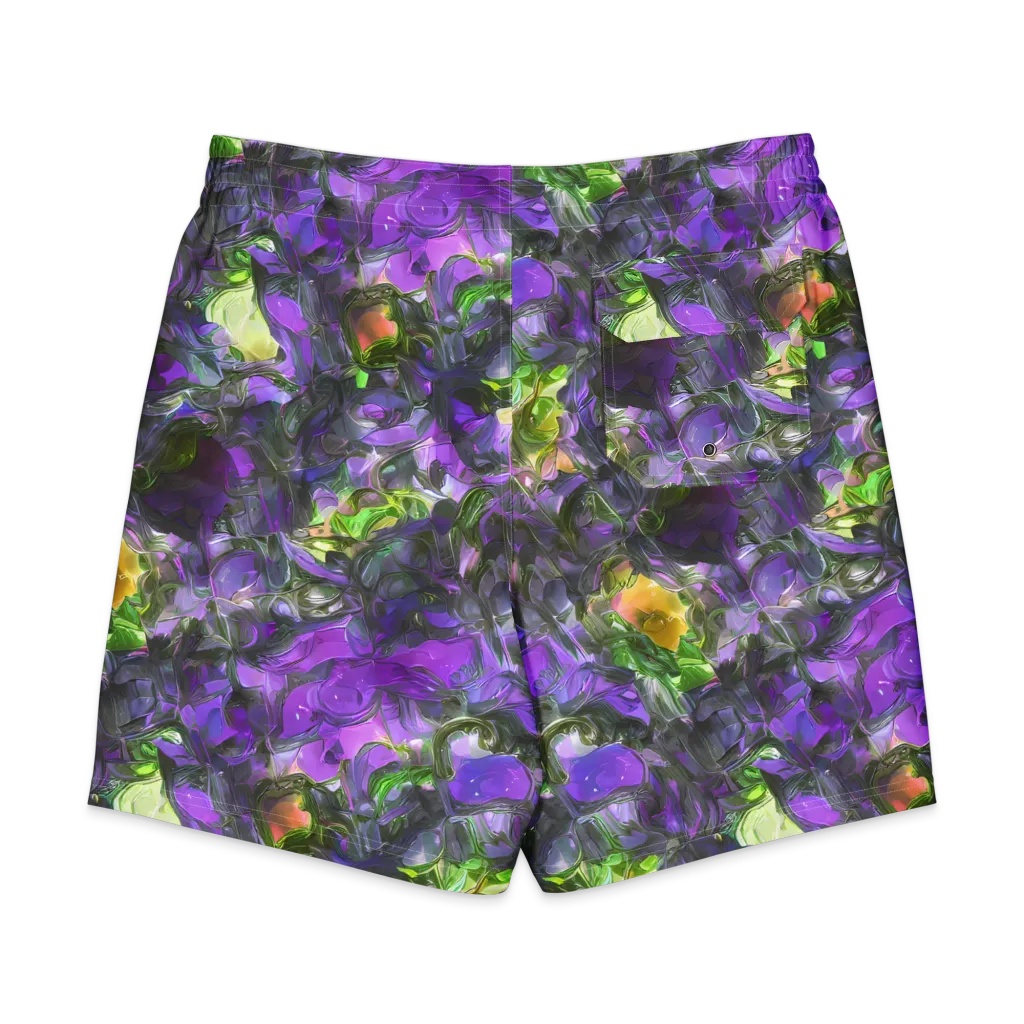 Plum Garden on Men's Board Shorts — Back