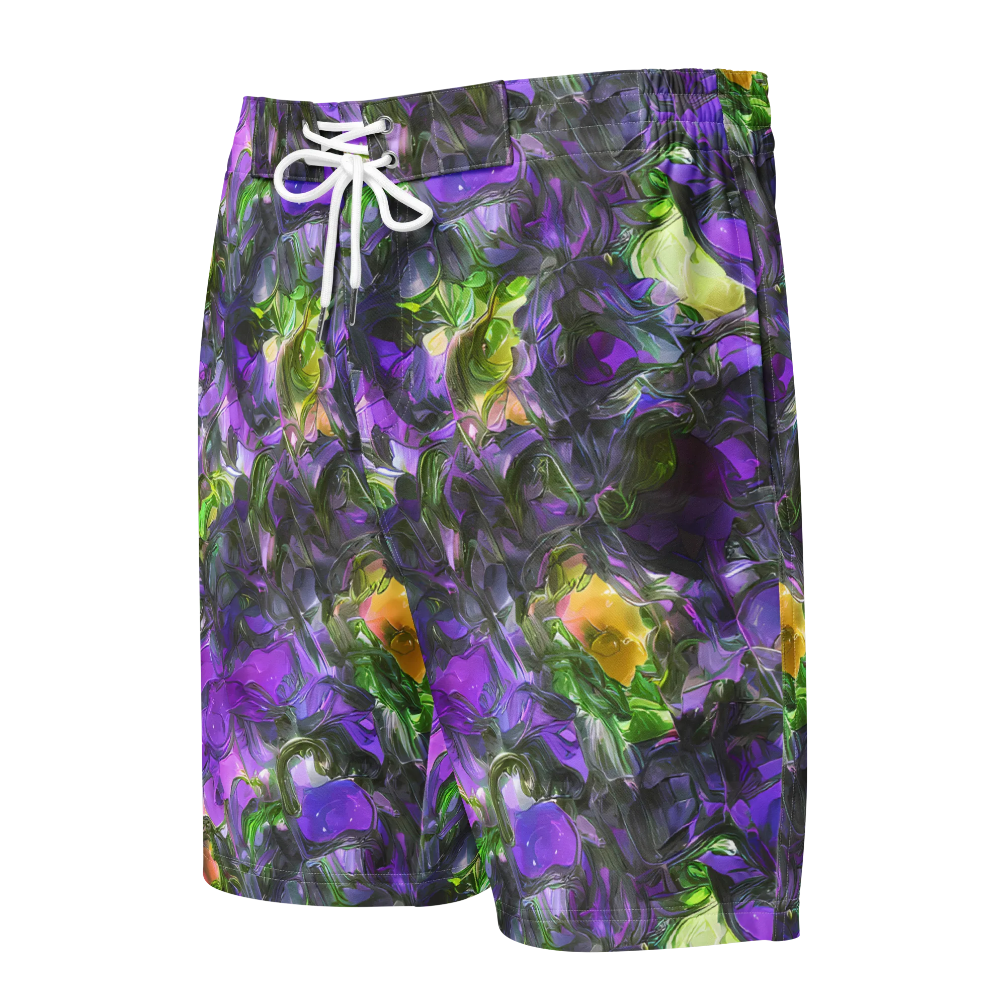 Plum Garden on Men's Board Shorts — Front