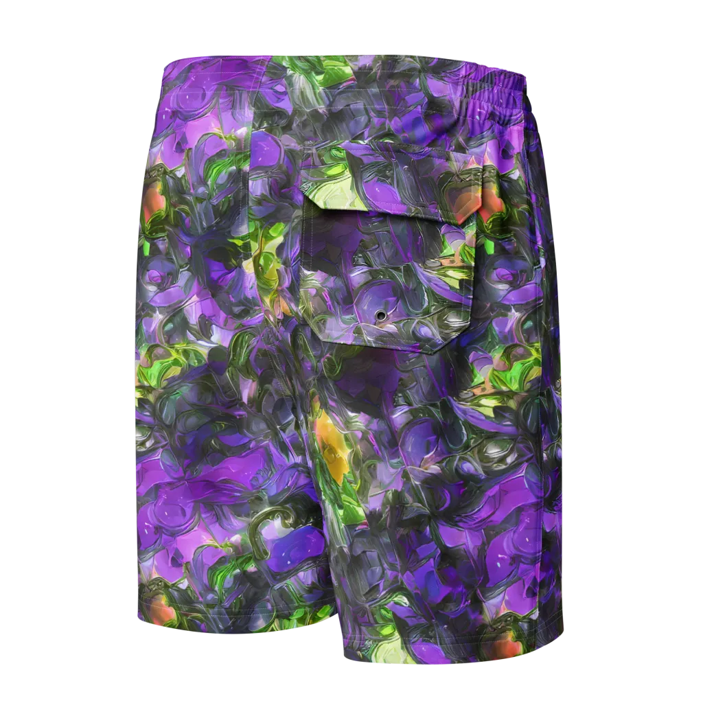 Plum Garden on Men's Board Shorts — Back