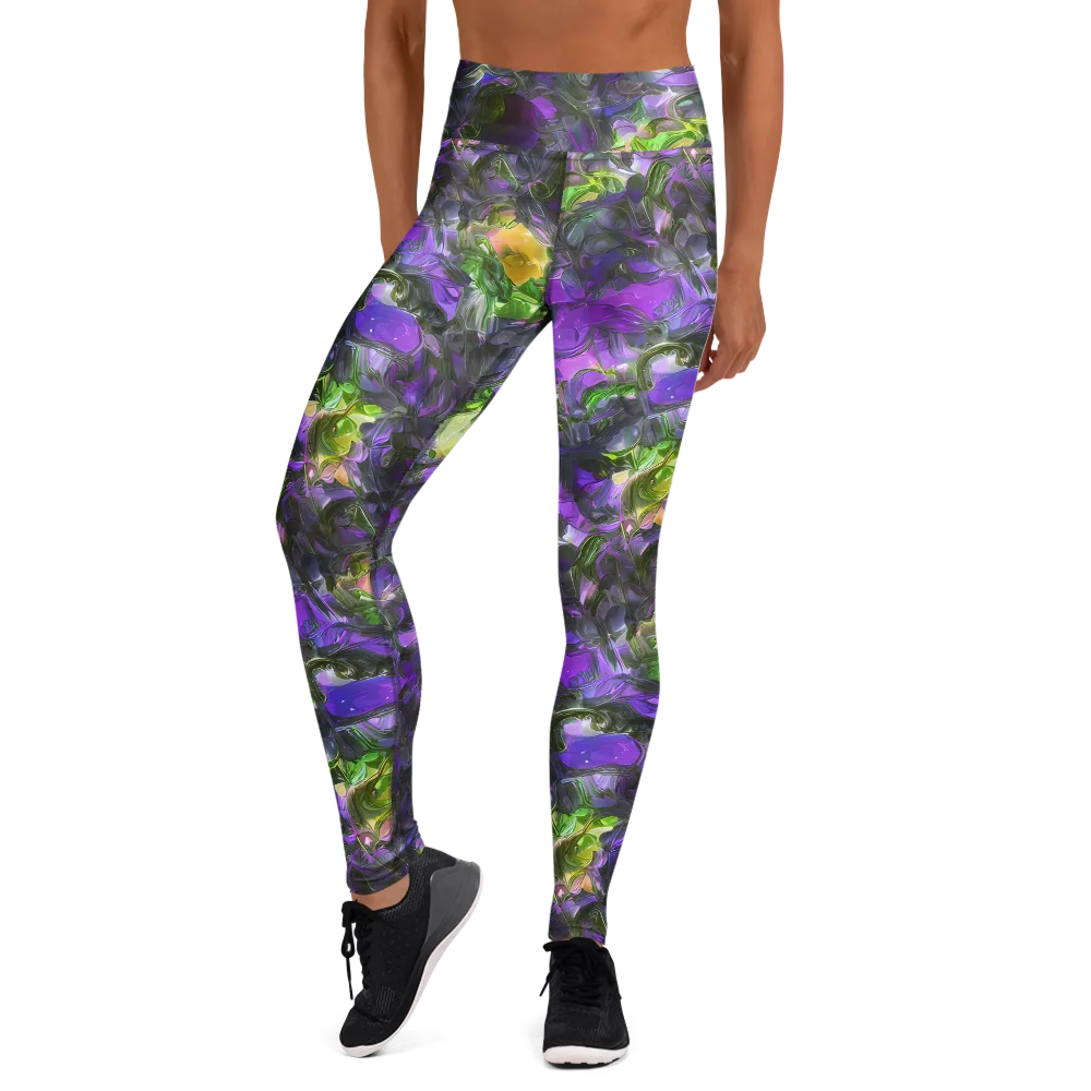 Plum Garden on Yoga Leggings — Front