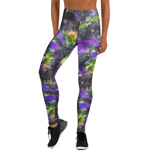 Plum Garden on a Yoga Leggings