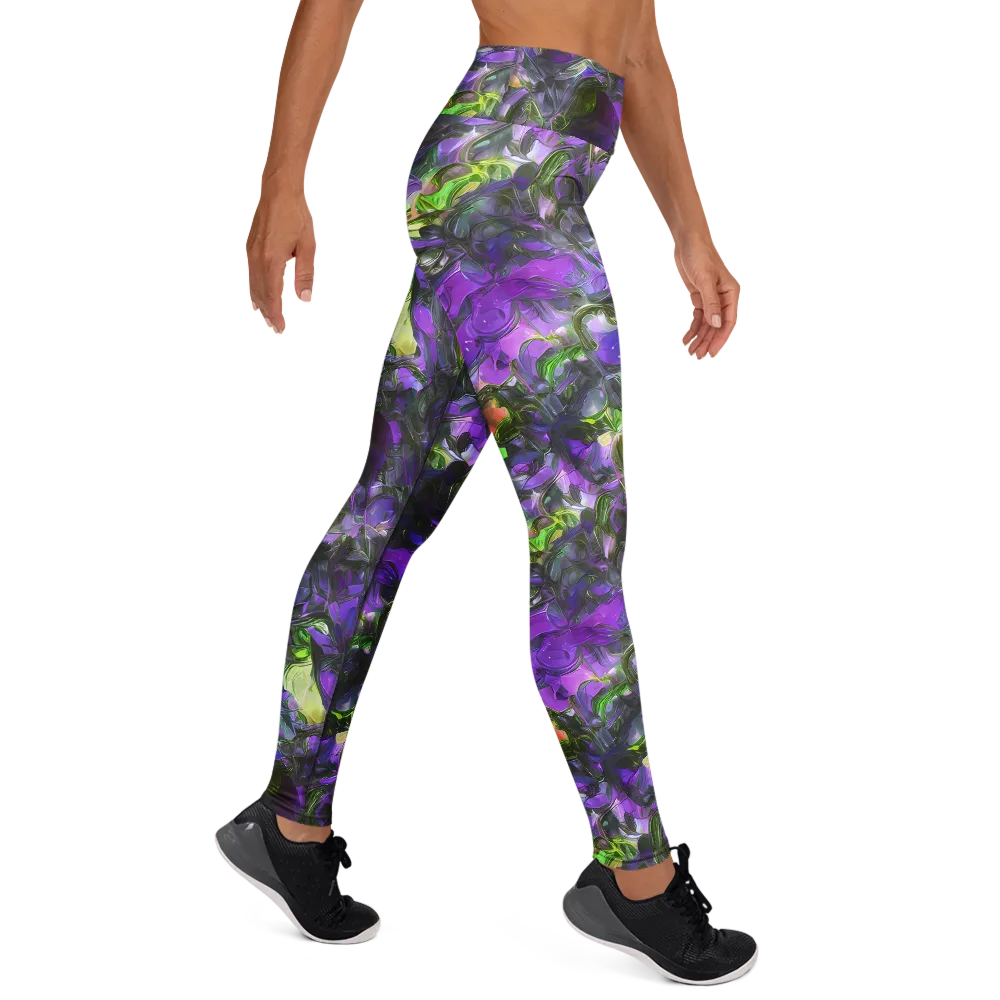 Plum Garden on Yoga Leggings — Right