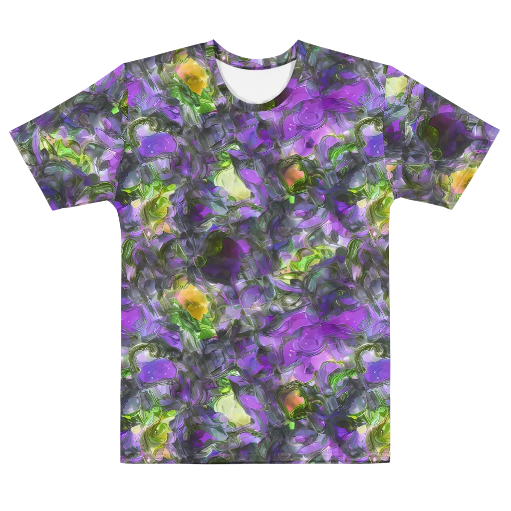 Plum Garden on Men's Cotton Crew Neck T-Shirt — Front