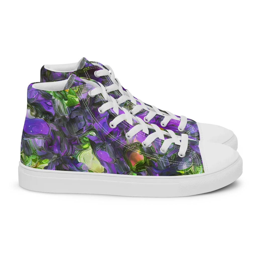 Plum Garden on Women's High Top Canvas Shoes — Right
