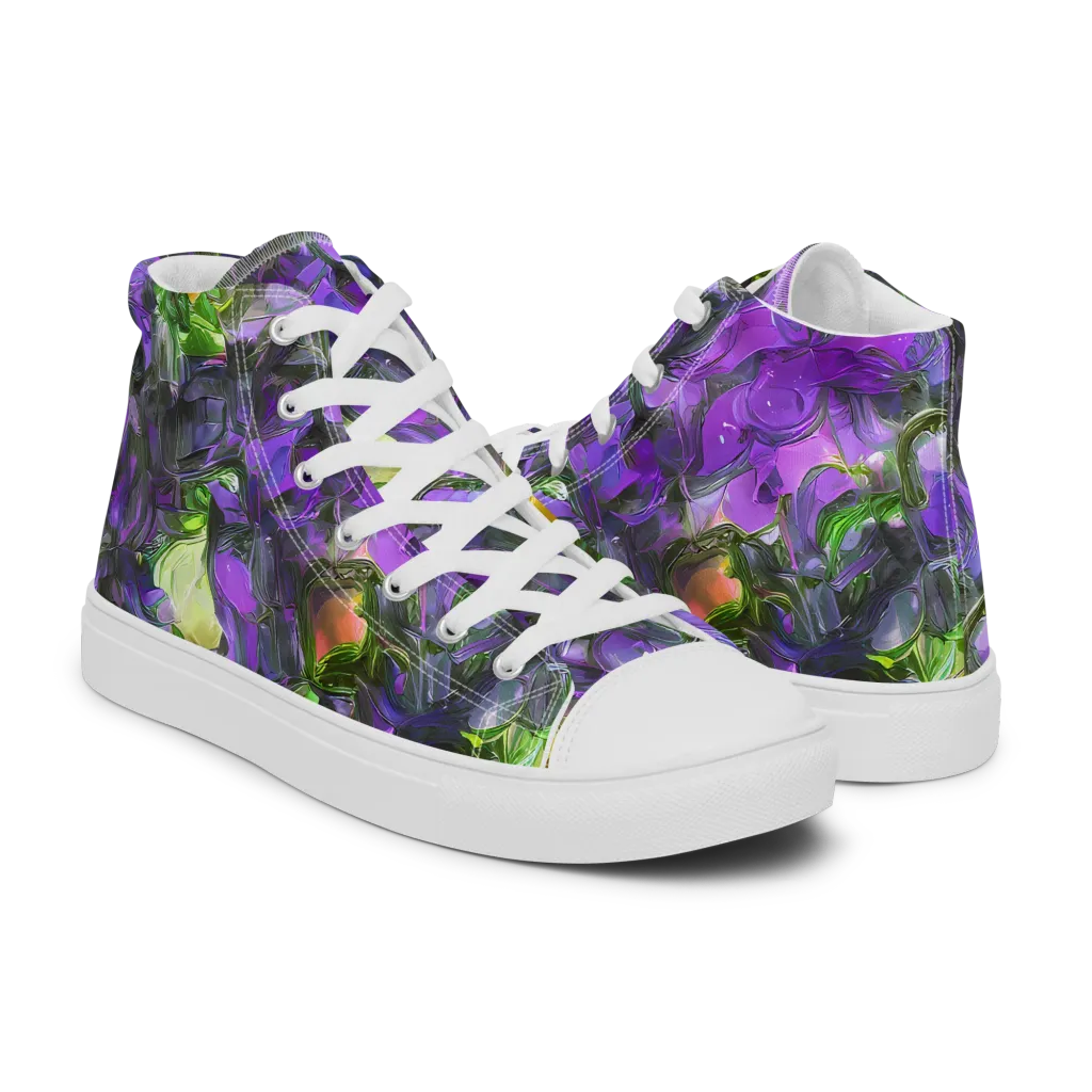 Plum Garden on Women's High Top Canvas Shoes — Right