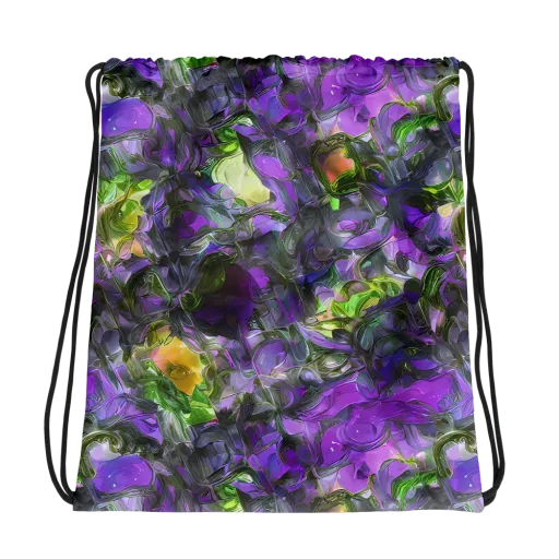 Plum Garden on a Drawstring Bag