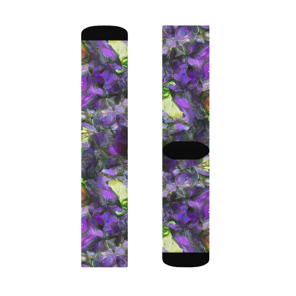 Plum Garden on Socks — Left Sock