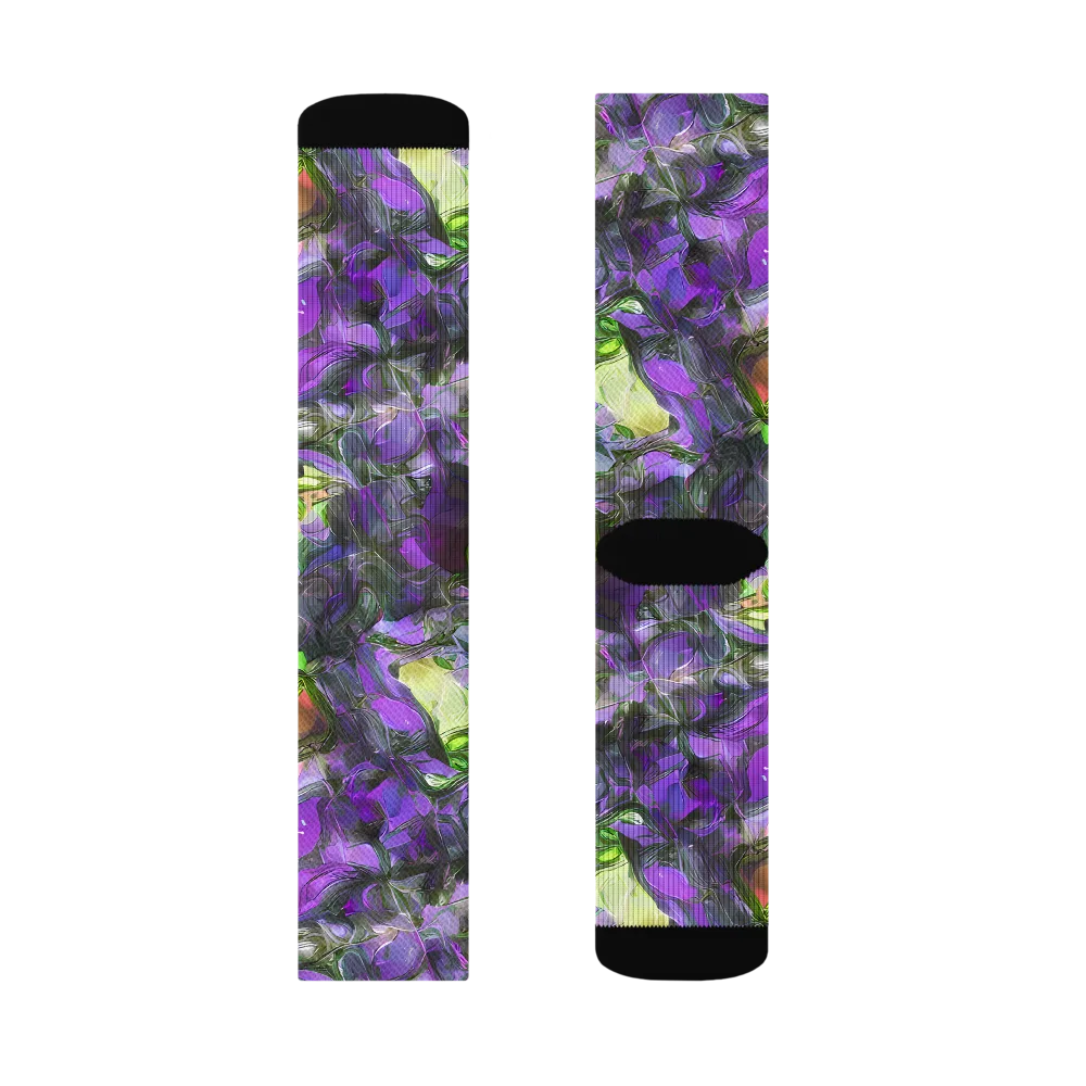Plum Garden on Socks — Right Sock