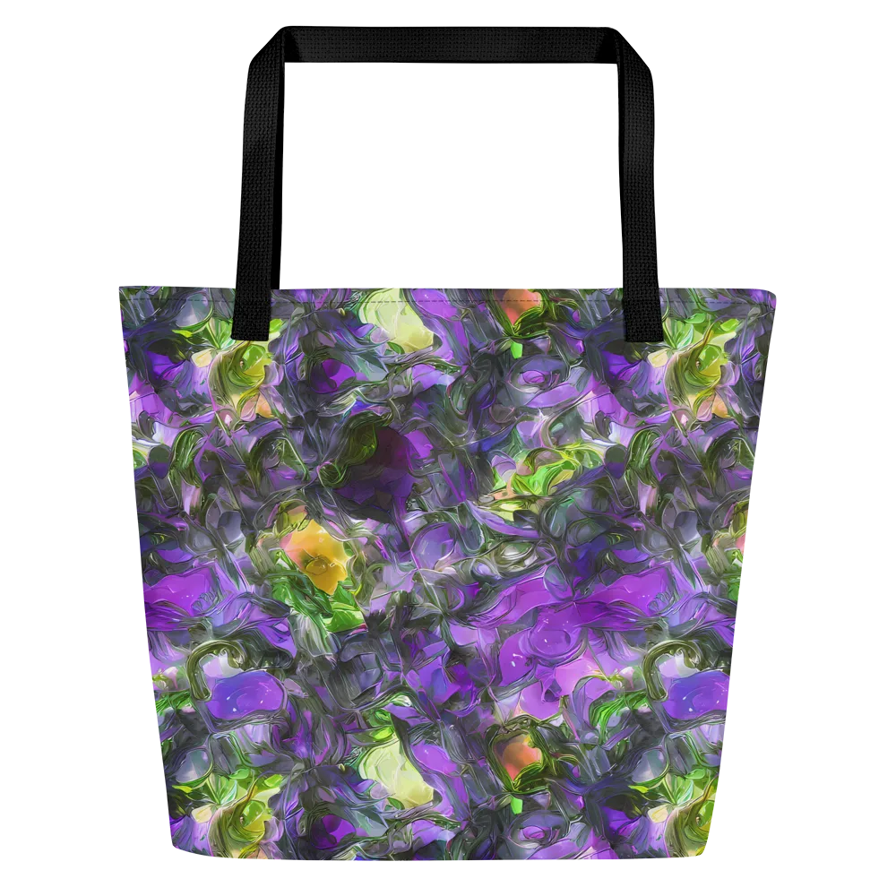 Plum Garden on Large Tote Bag W/ Pocket — Front