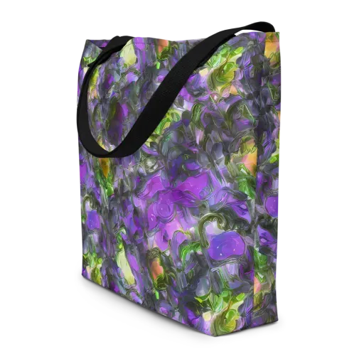 Plum Garden on a Large Tote Bag W/ Pocket