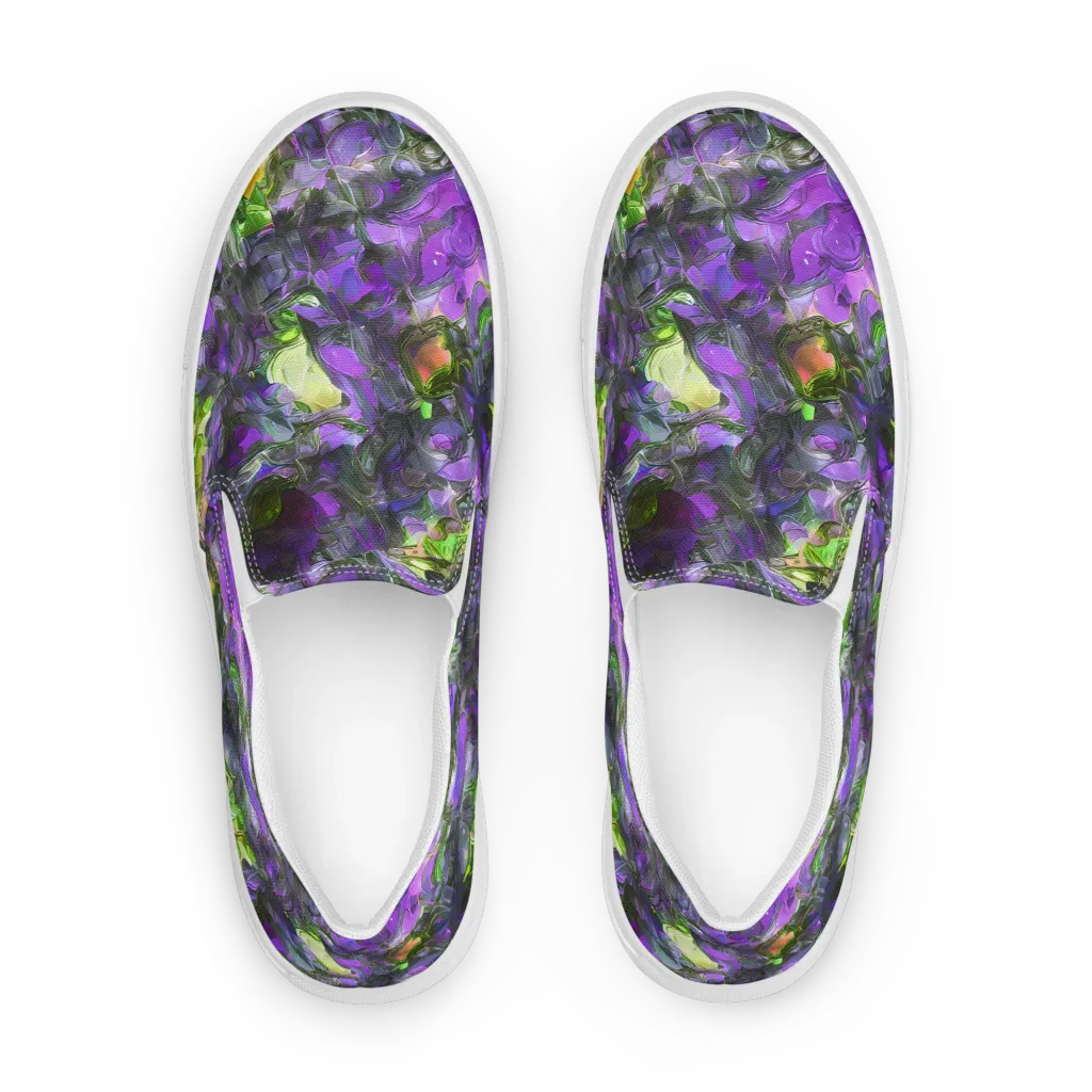 Plum Garden on Women's Slip-On Canvas Shoes — Front
