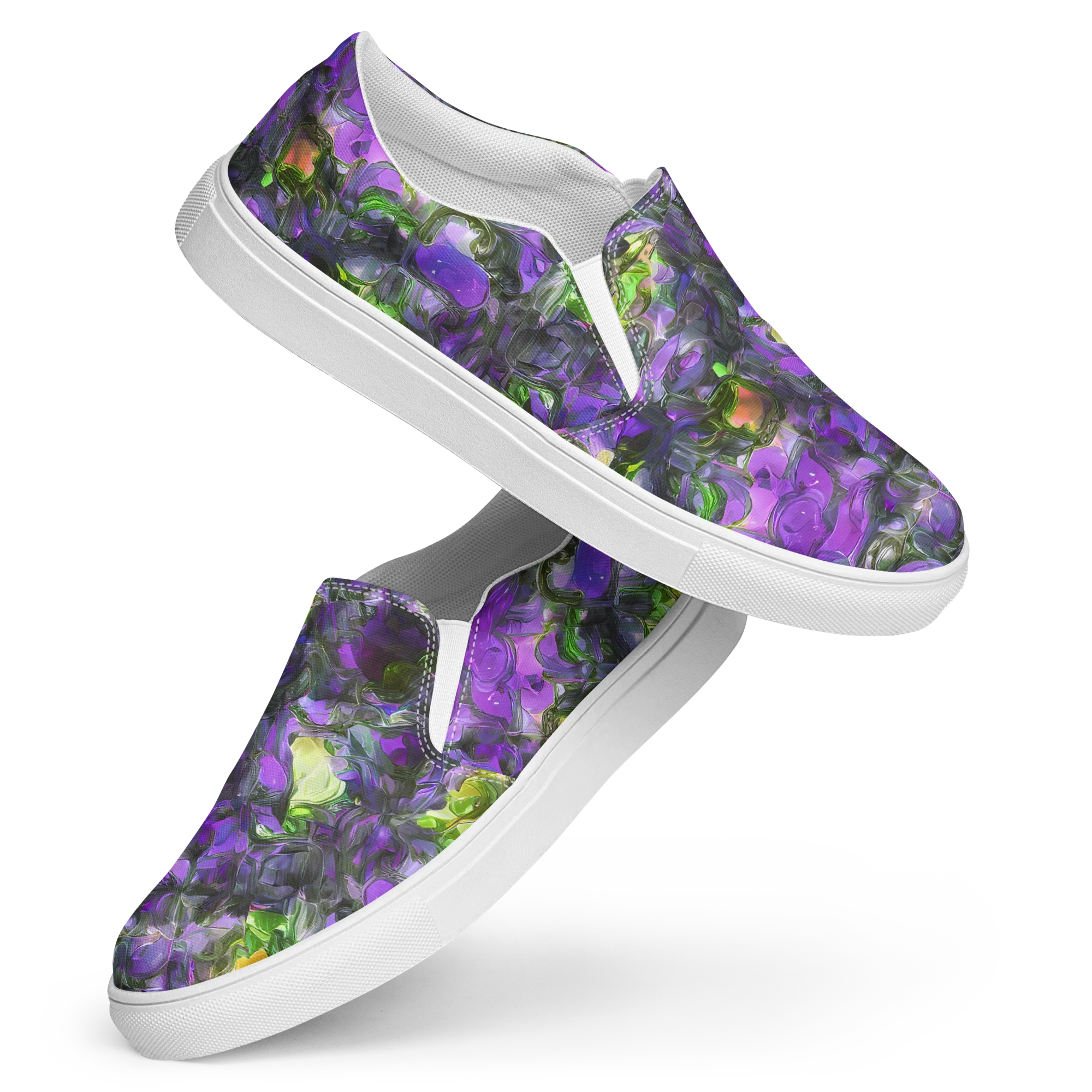 Plum Garden on Women's Slip-On Canvas Shoes — Front
