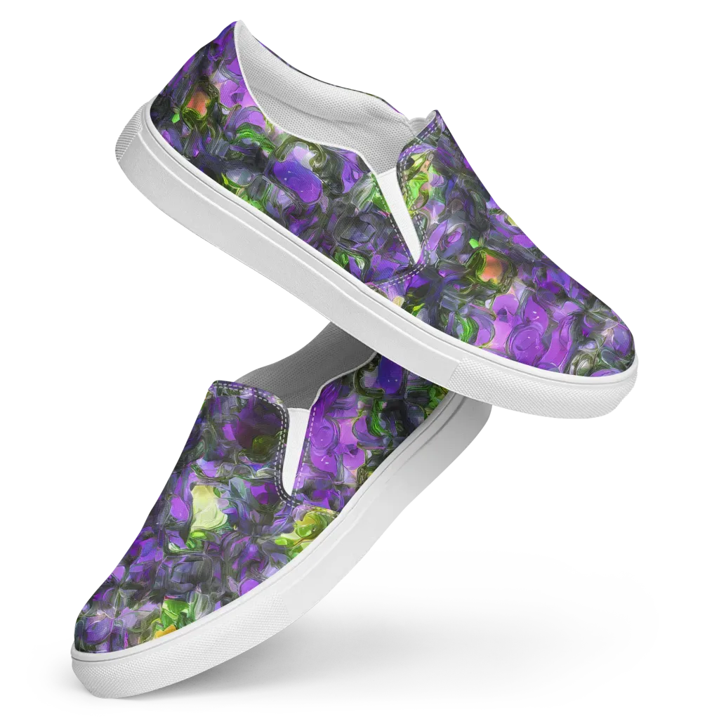 Plum Garden on Women's Slip-On Canvas Shoes — Front