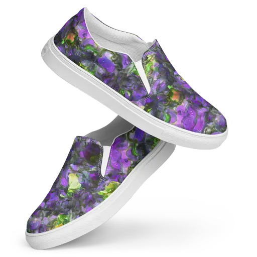 Plum Garden on a Women's Slip-On Canvas Shoes