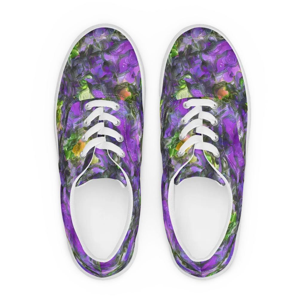 Plum Garden on Men's Lace-Up Canvas Shoes — Front