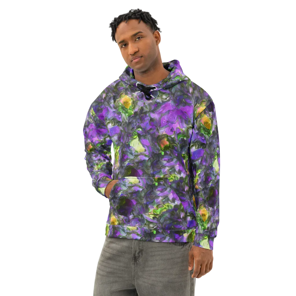 Plum Garden on Cotton Hoodie — Left Front