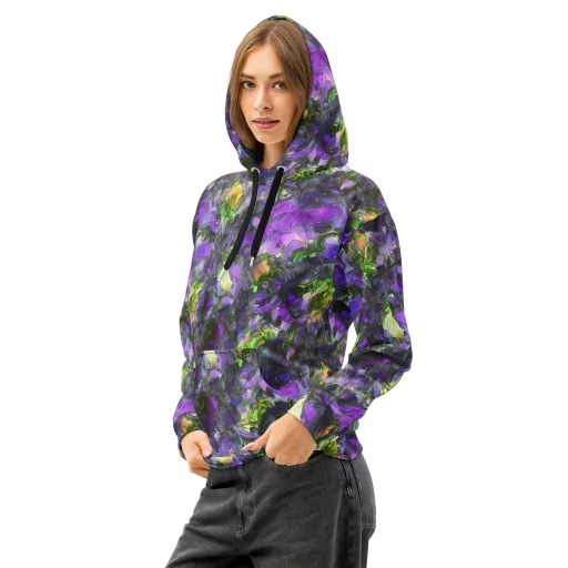 Plum Garden on a Cotton Hoodie