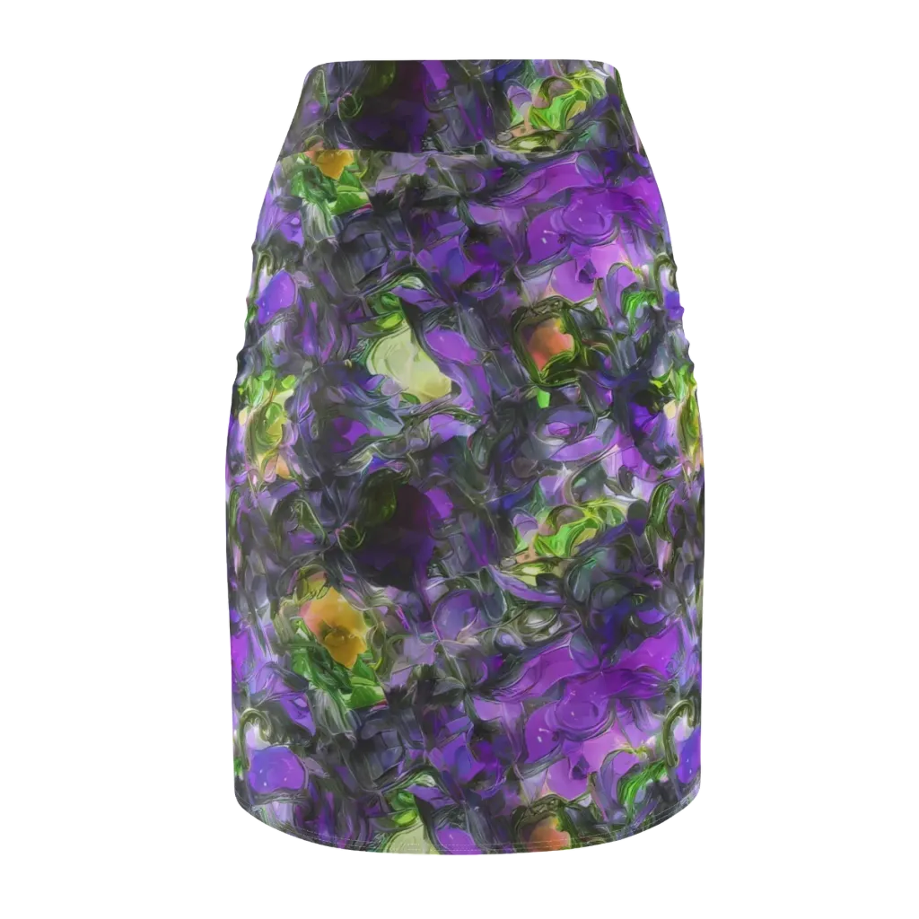 Plum Garden on Pencil Skirt — Back