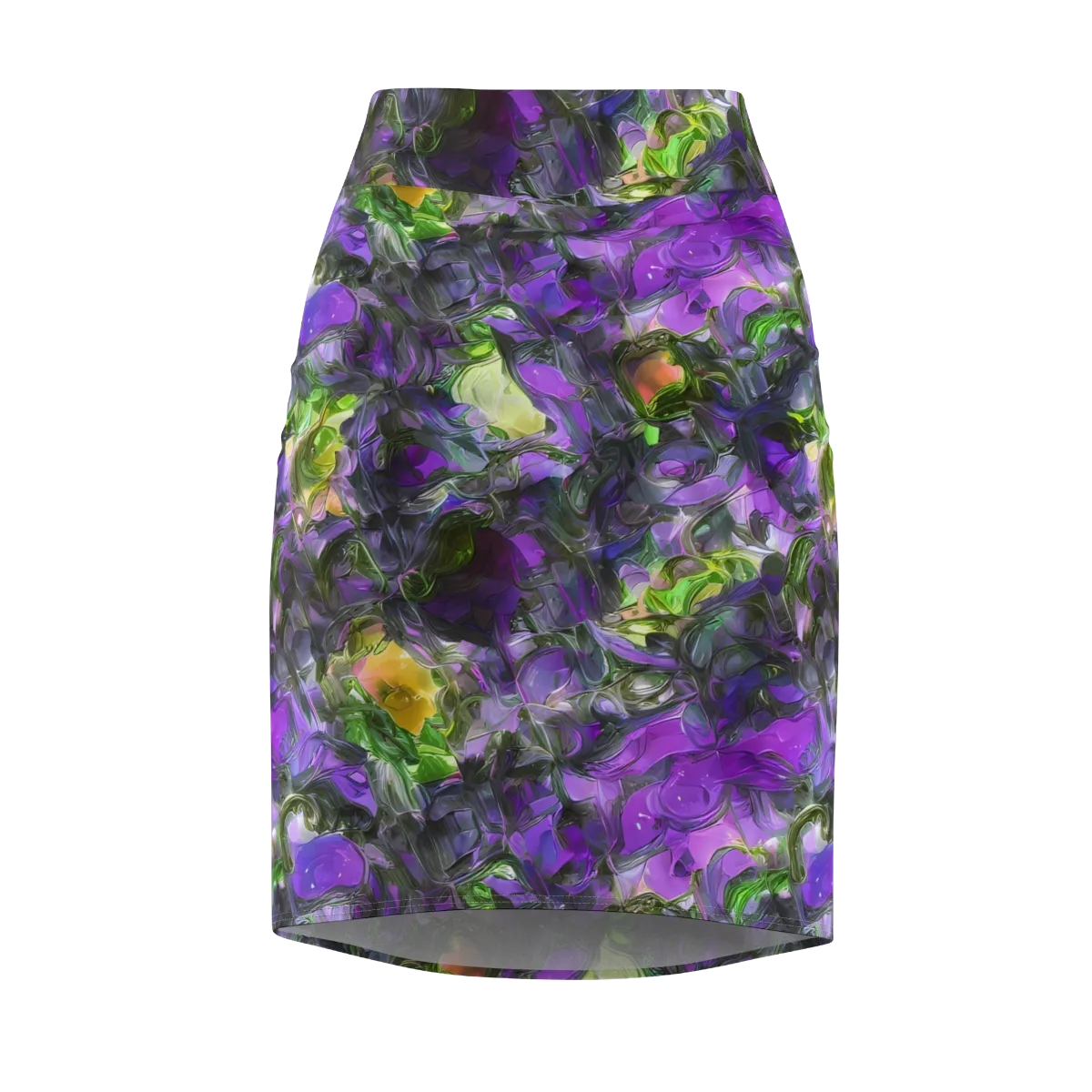 Plum Garden on Pencil Skirt — Front