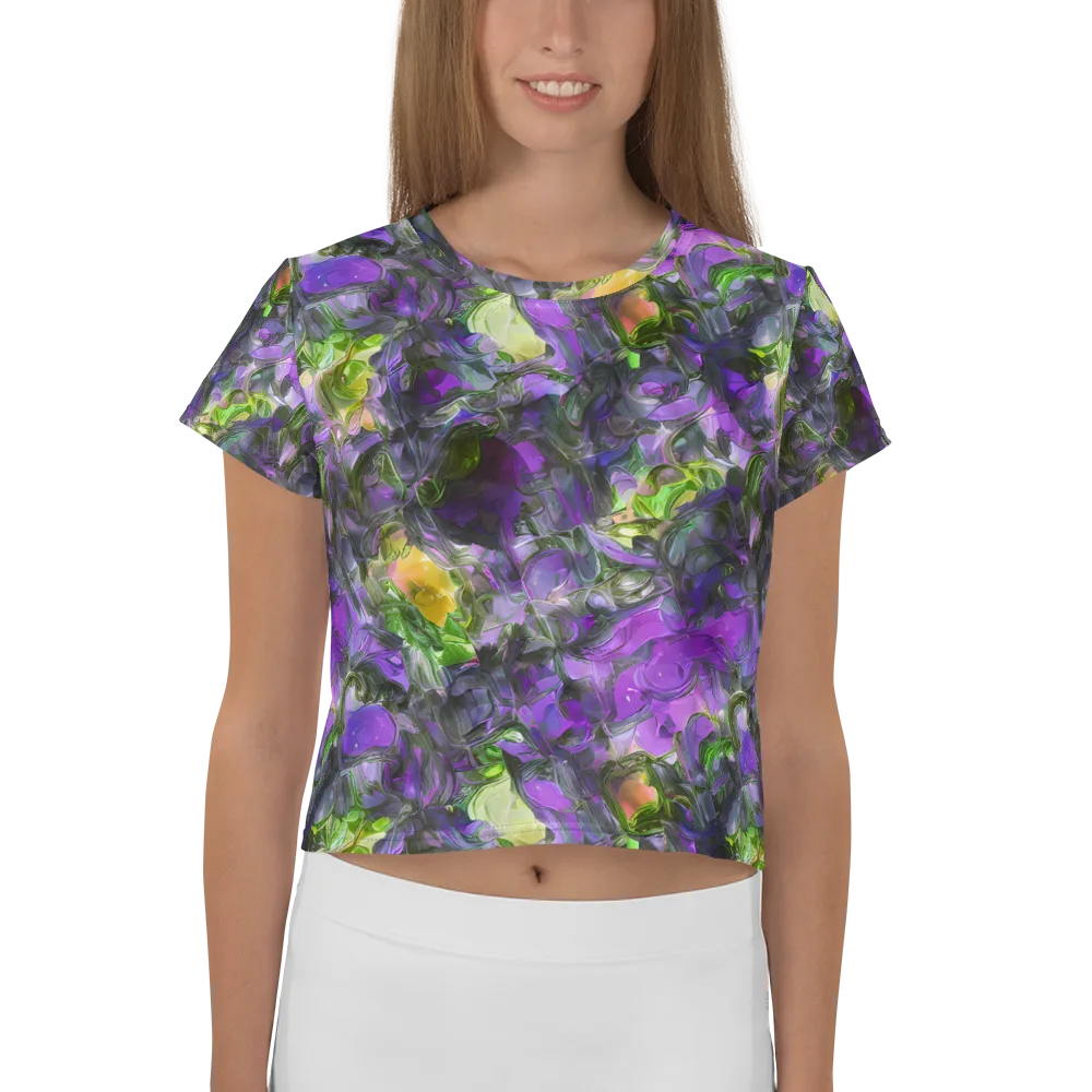 Plum Garden on Crop Tee — Front