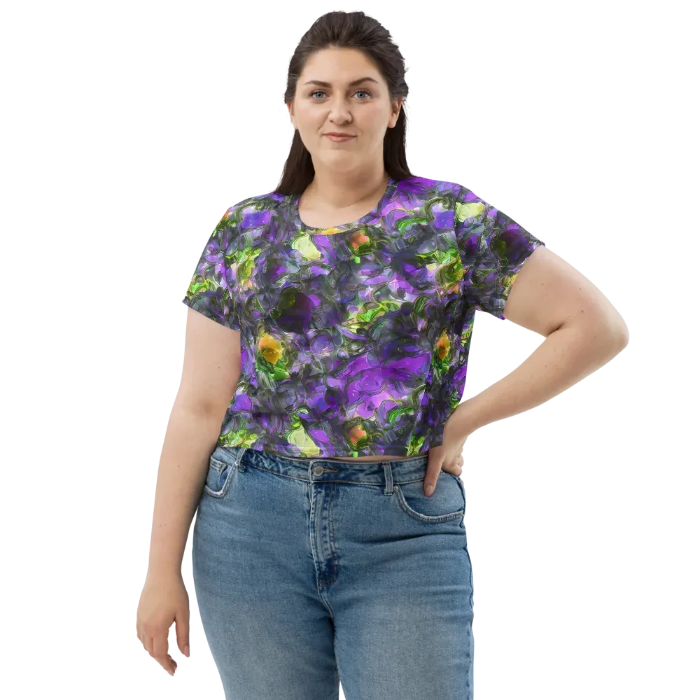 Plum Garden on Crop Tee — Front