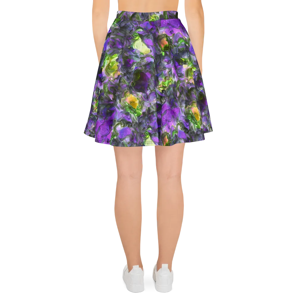 Plum Garden on Skater Skirt — Back