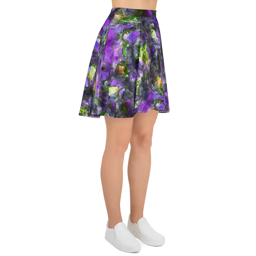 Plum Garden on Skater Skirt — Right