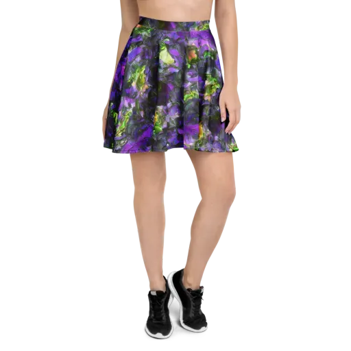 Plum Garden on a Skater Skirt
