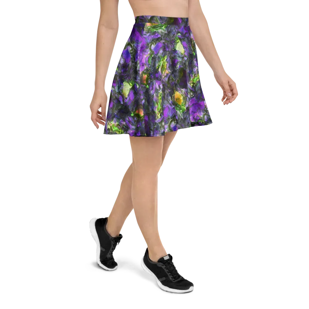Plum Garden on Skater Skirt — Right
