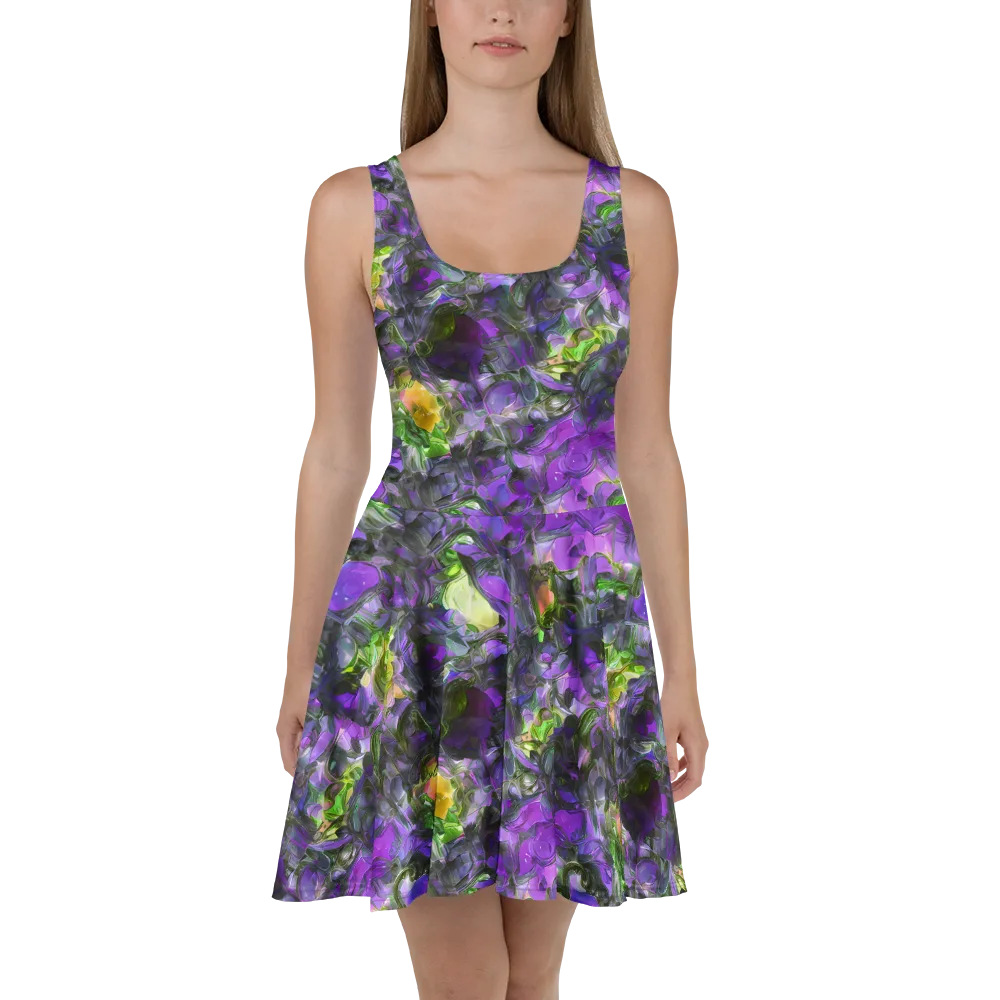 Plum Garden on Skater Dress — Front