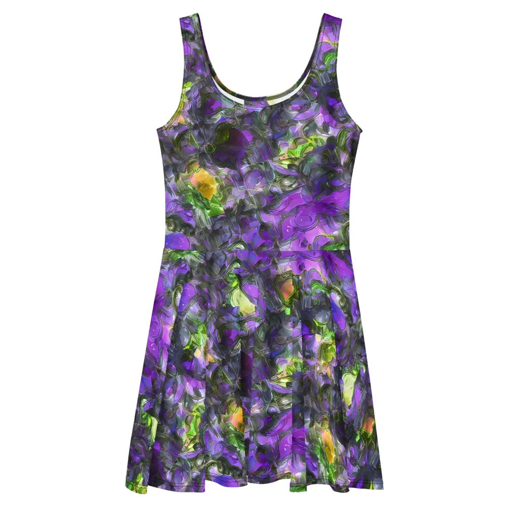 Plum Garden on Skater Dress — Front
