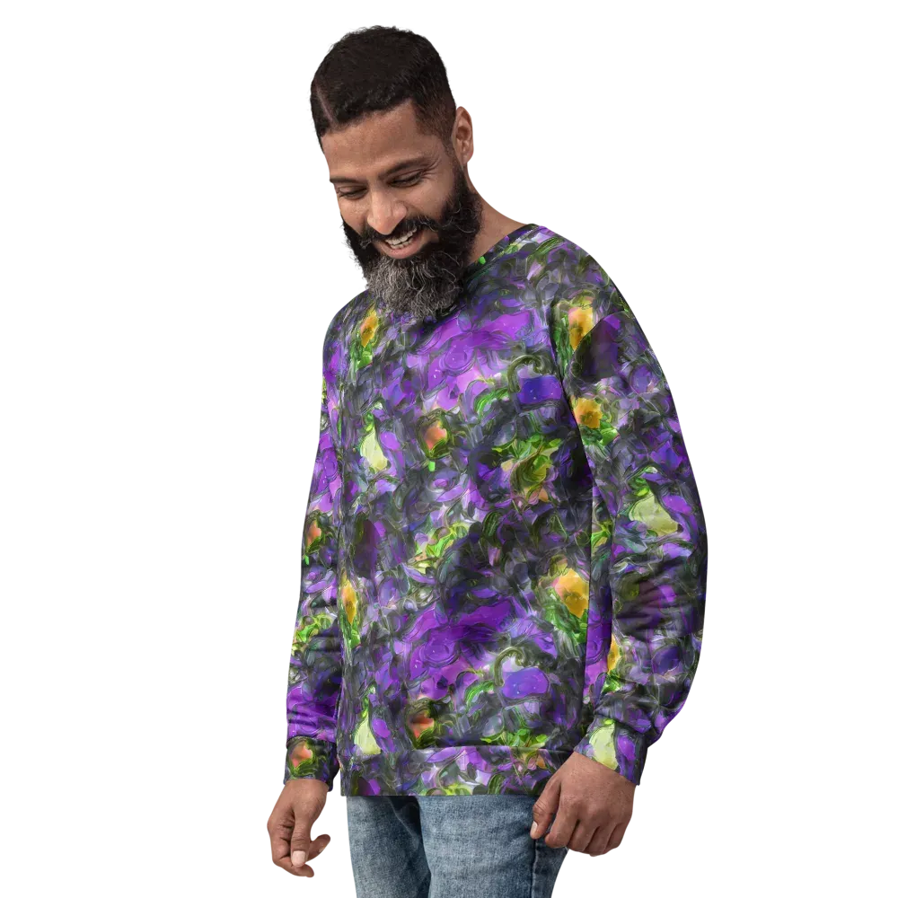 Plum Garden on Sweatshirt — Left Front