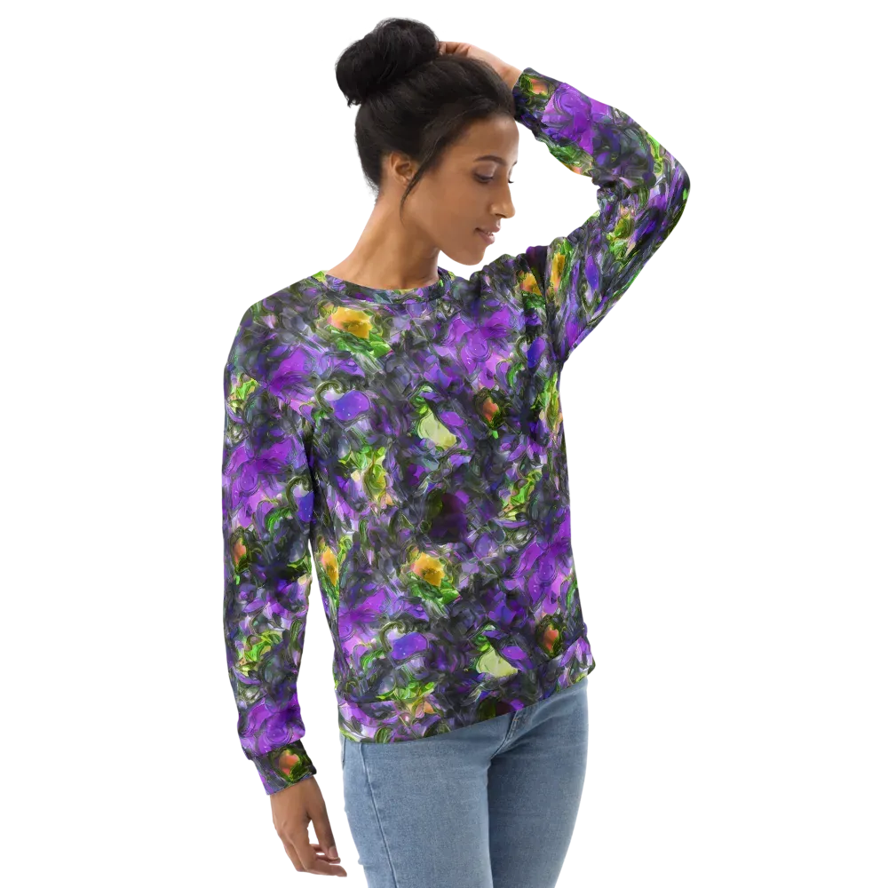 Plum Garden on Sweatshirt — Right Front